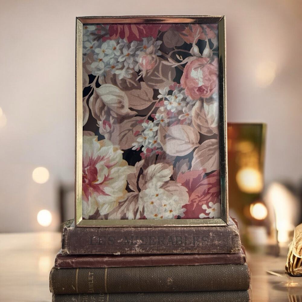 Vintage Ornate Gold 5x7" Photo Picture Frame Floral Art Moody Easel Standing